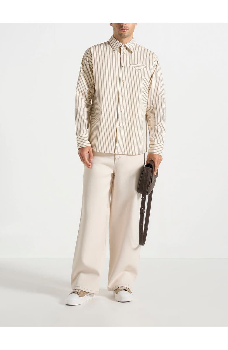 Manière De Voir Ronnie Unisex Pinstripe Long Sleeve Shirt, Alternate, color, 