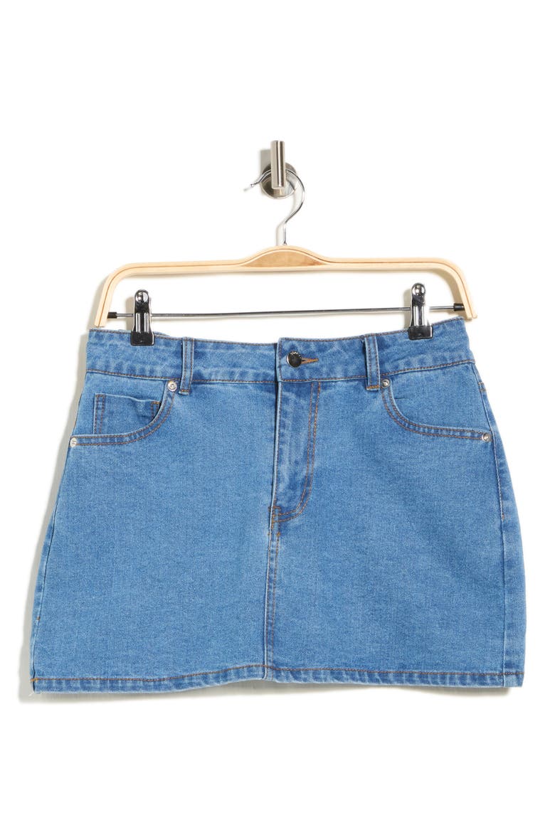 Denim Miniskirt, Alternate, color, MEDIUM WASH