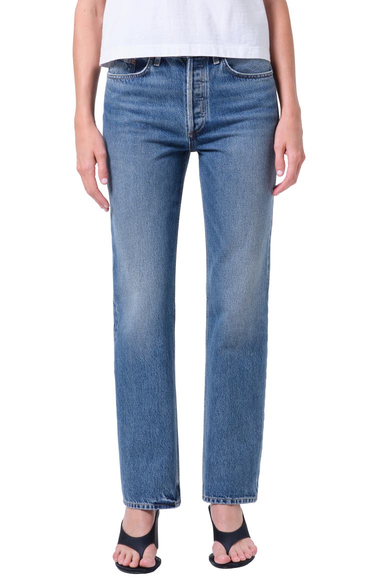 Lana High Waist Straight Leg Jeans, Main, color, LIBERTY MED INDIGO