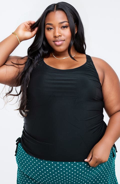 Plus Size Maya Tankini Swim Top WIth Removable Cups