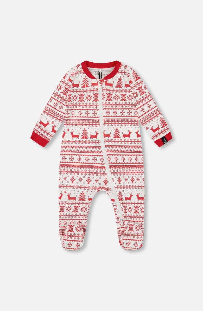 Deux par Deux Gender Inclusive Organic Cotton One-Piece Pajamas, Main, color, 