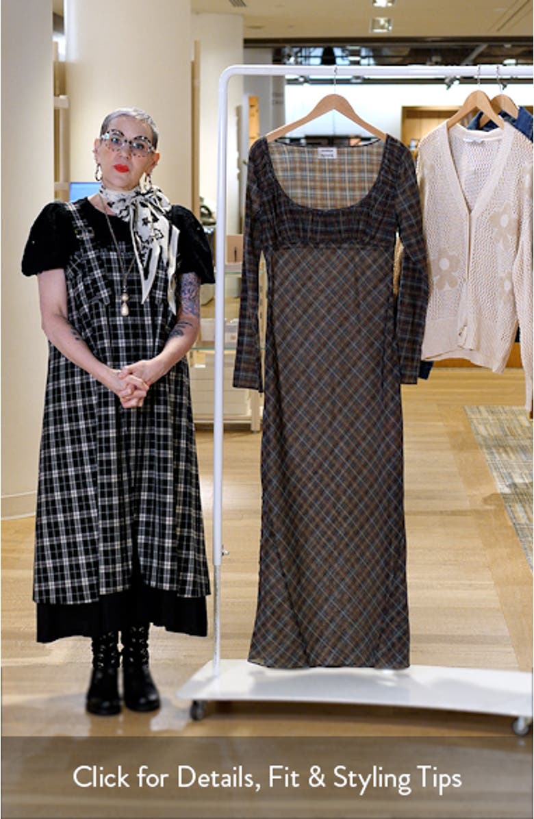 Marissa Sheer Plaid Maxi Dress, sales video thumbnail