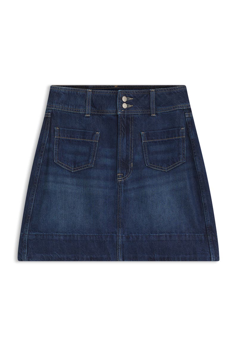Denim Miniskirt, Alternate, color, DARK BLUE
