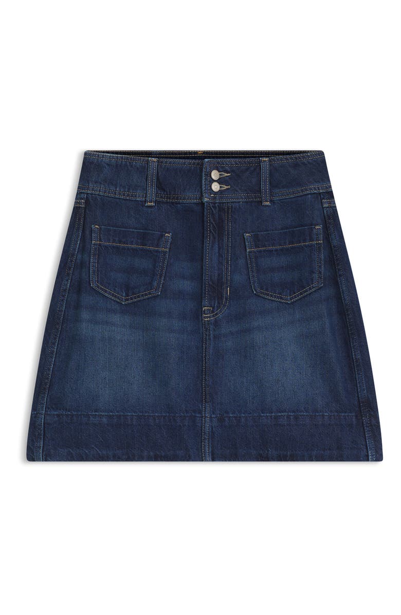 BOSS Orange Denim Miniskirt, Alternate, color, Dark Blue