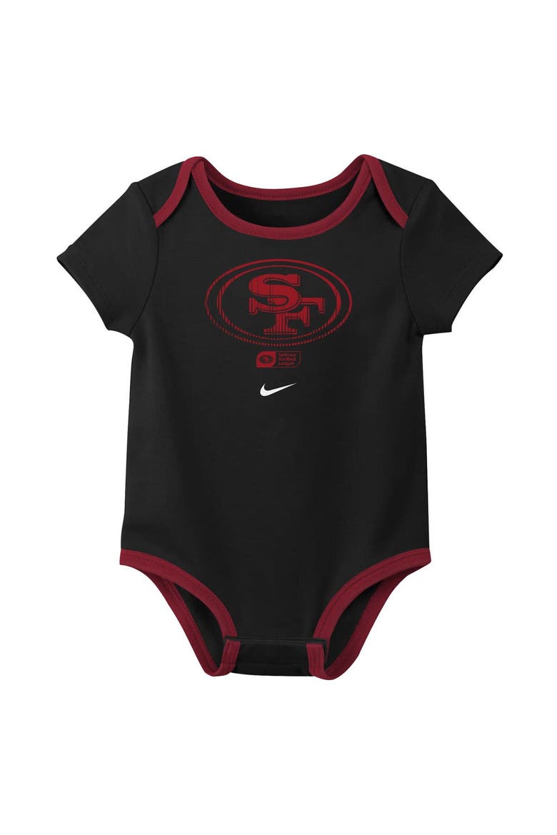 Newborn & Infant Nike Brock Purdy San Francisco 49ers Name & Number 3-Pack Bodysuit Set, Alternate, color, Scarlet