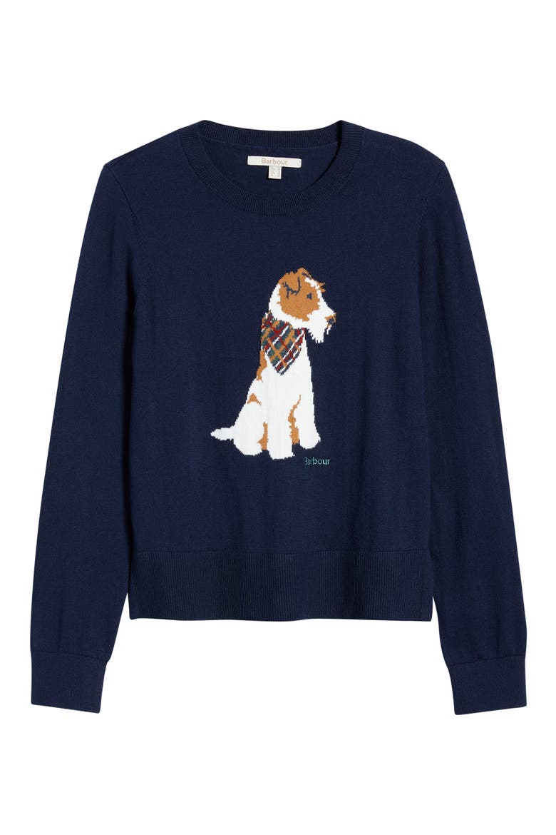 Berkley Intarsia Cotton & Cashmere Sweater, Alternate, color, NAVY