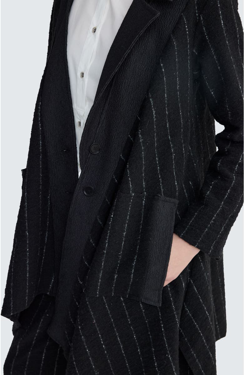 LUUKAA Sunniva Mixed-Media Long Jacket, Alternate, color, Monochrome Black