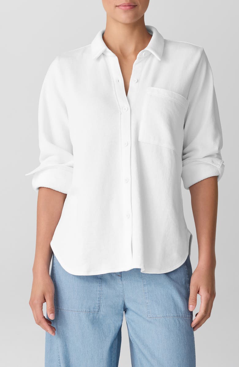 Eileen Fisher Classic Collar Organic Cotton Shirt, Main, color, 