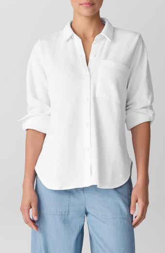 Eileen Fisher Classic Collar Organic Cotton Shirt