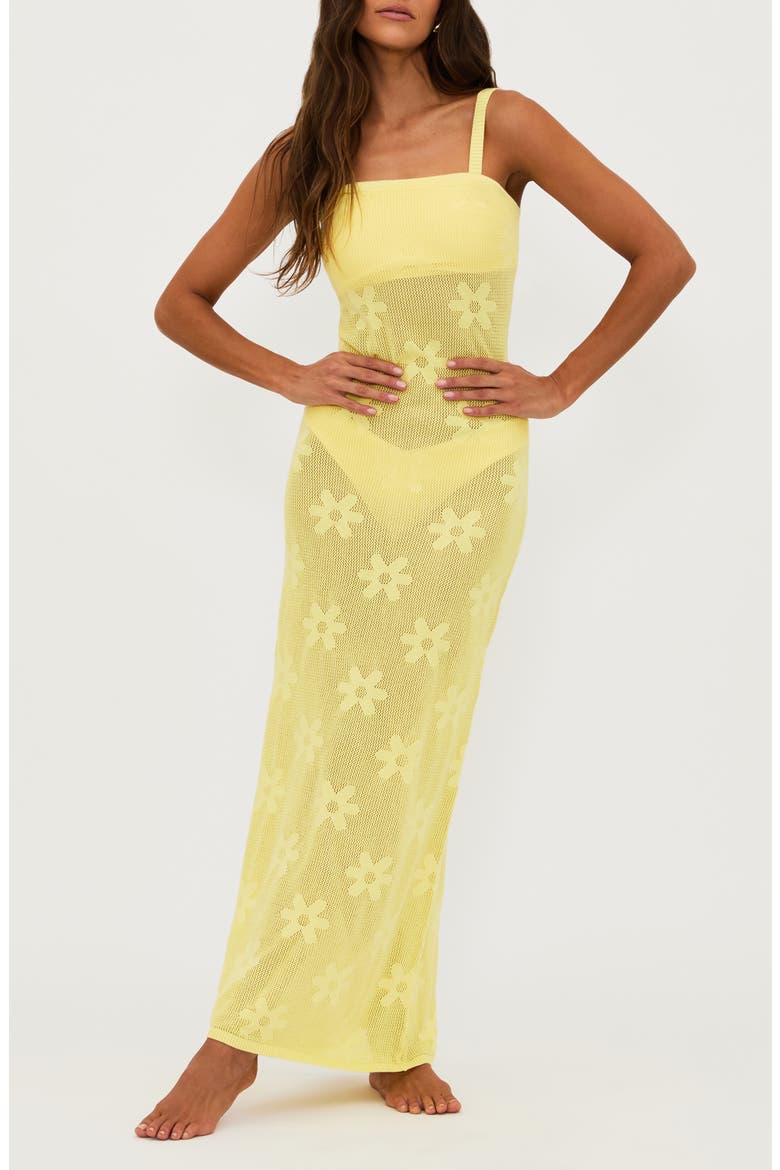 Conrad Sheer Cover-Up Maxi Dress, Main, color, BUTTER BLO