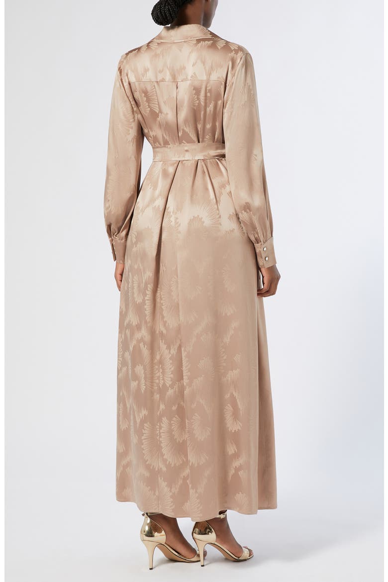 Ottimo Fan Jacquard Long Sleeve Shirtdress, Alternate, color, BEIGE