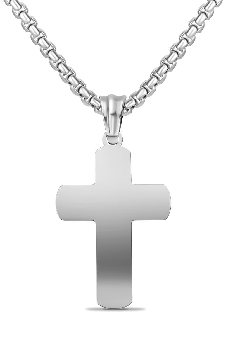 Polished Cross Pendant Necklace, Main, color, SILVER