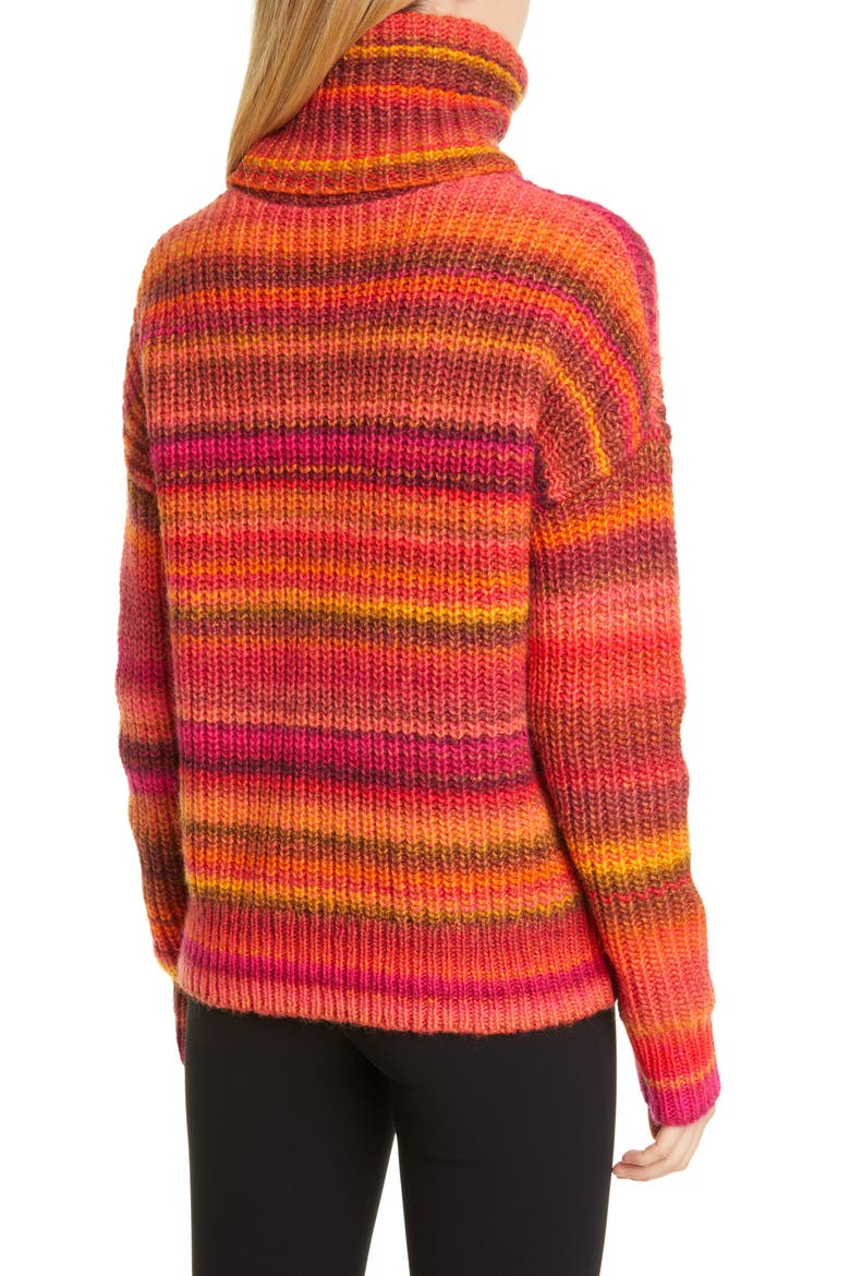Kelley Stripe Wool Blend Turtleneck Sweater, Alternate, color, 000804 SINOPIA