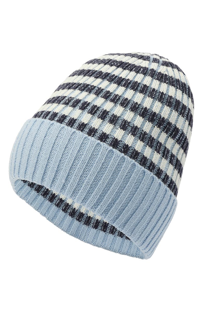 Kate Spade New York Stripe Cuff Beanie, Alternate, color, Blue Multi