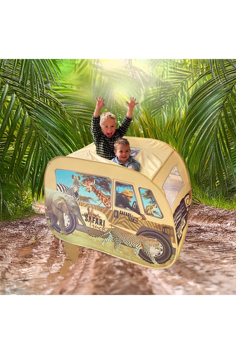 Safari Truck Tent Pop up Playhouse, Wildlife Animal, 3+, Alternate, color, Multicolored