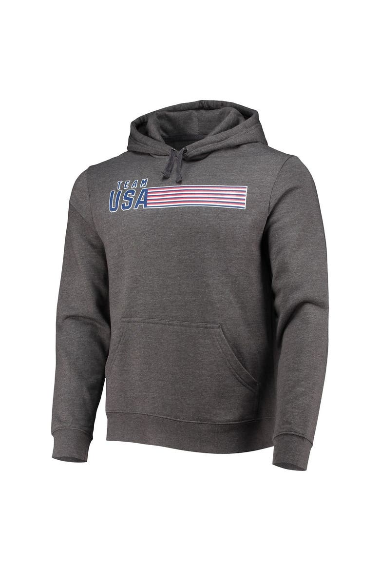 Men's Fanatics Branded Charcoal Team USA Repeat Fitted Pullover Hoodie, Alternate, color, Charcoal