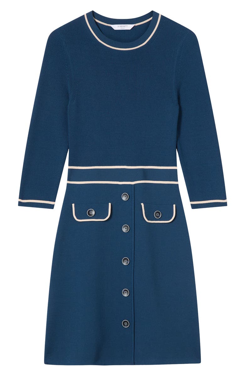 LK Bennett Ciara Contrast Detail Knit Dress, Alternate, color, 