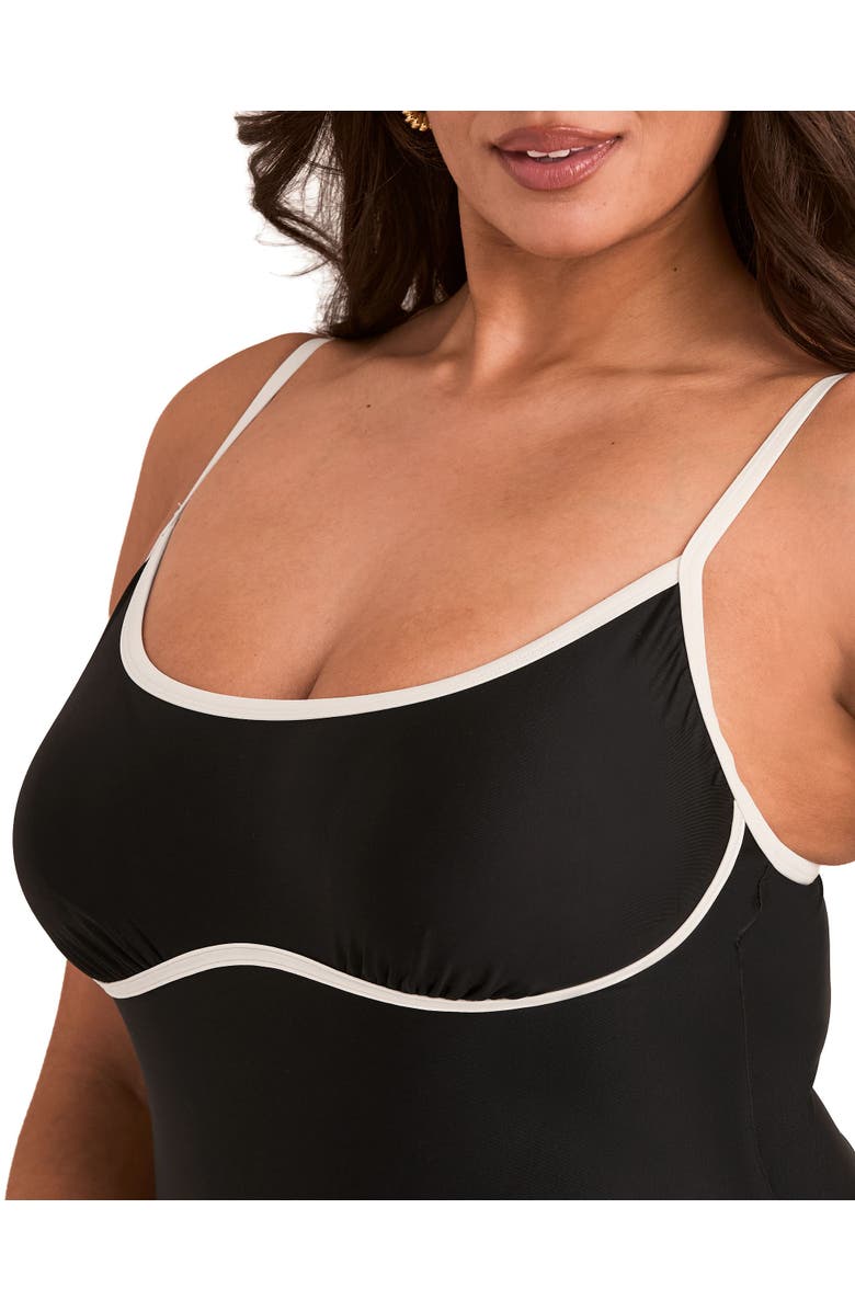 Adore Me Rye Swimwear One Piece Swimsuit, Alternate, color, Black