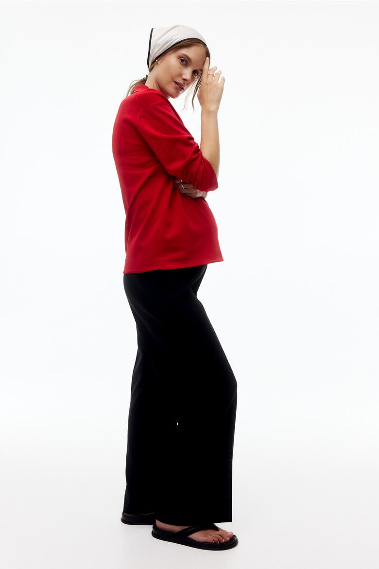 Mama Wide-leg Dress Pants, Main, color, Black