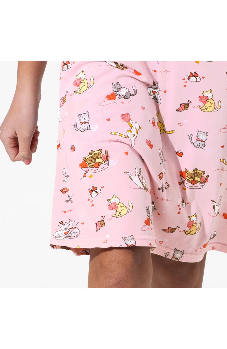 Bellabu Bear Kids' Love Kittens Long Sleeve Dress, Alternate, color, Love Kittens