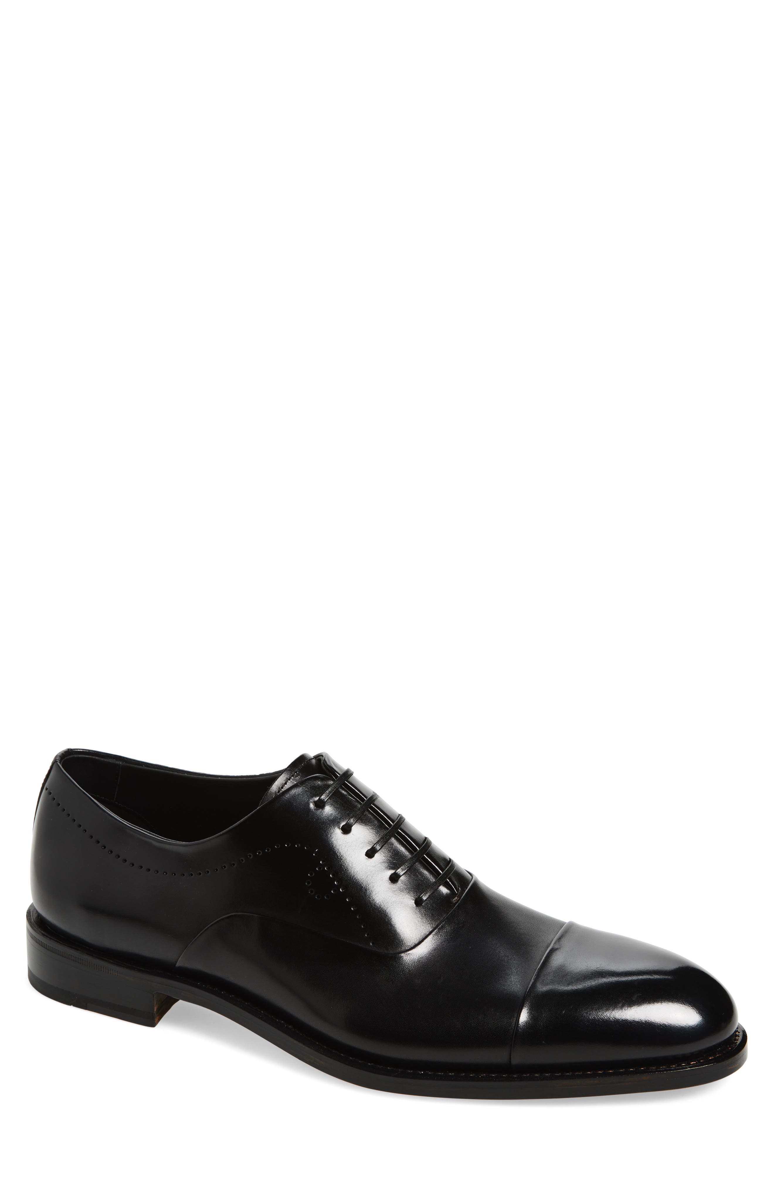 FERRAGAMO Albert Cap Toe Oxford, Main, color, Nero