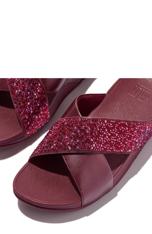 Fitflop Lulu Crystal Embellished Slide Sandal In Luxe Plum