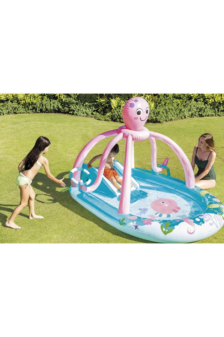 Friendly Octopus Inflatable Kiddie Pool, Splash Pad, Ages 3+, Alternate, color, Multicolored