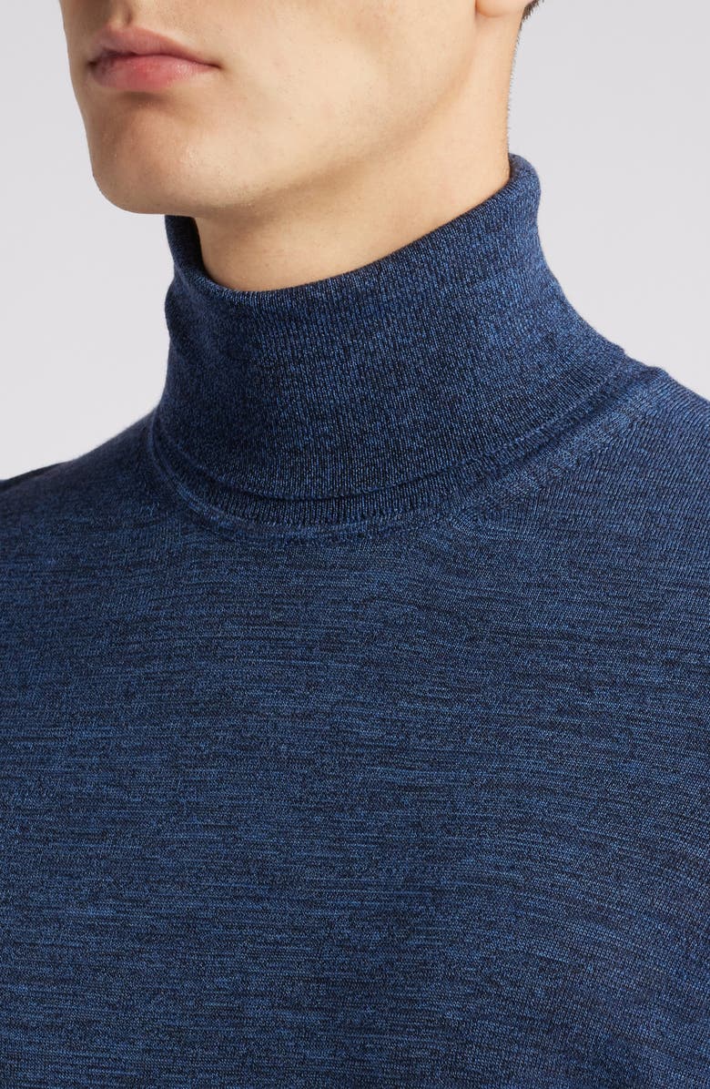BOSS Musso Virgin Wool Turtleneck Sweater, Alternate, color, Bright Blue