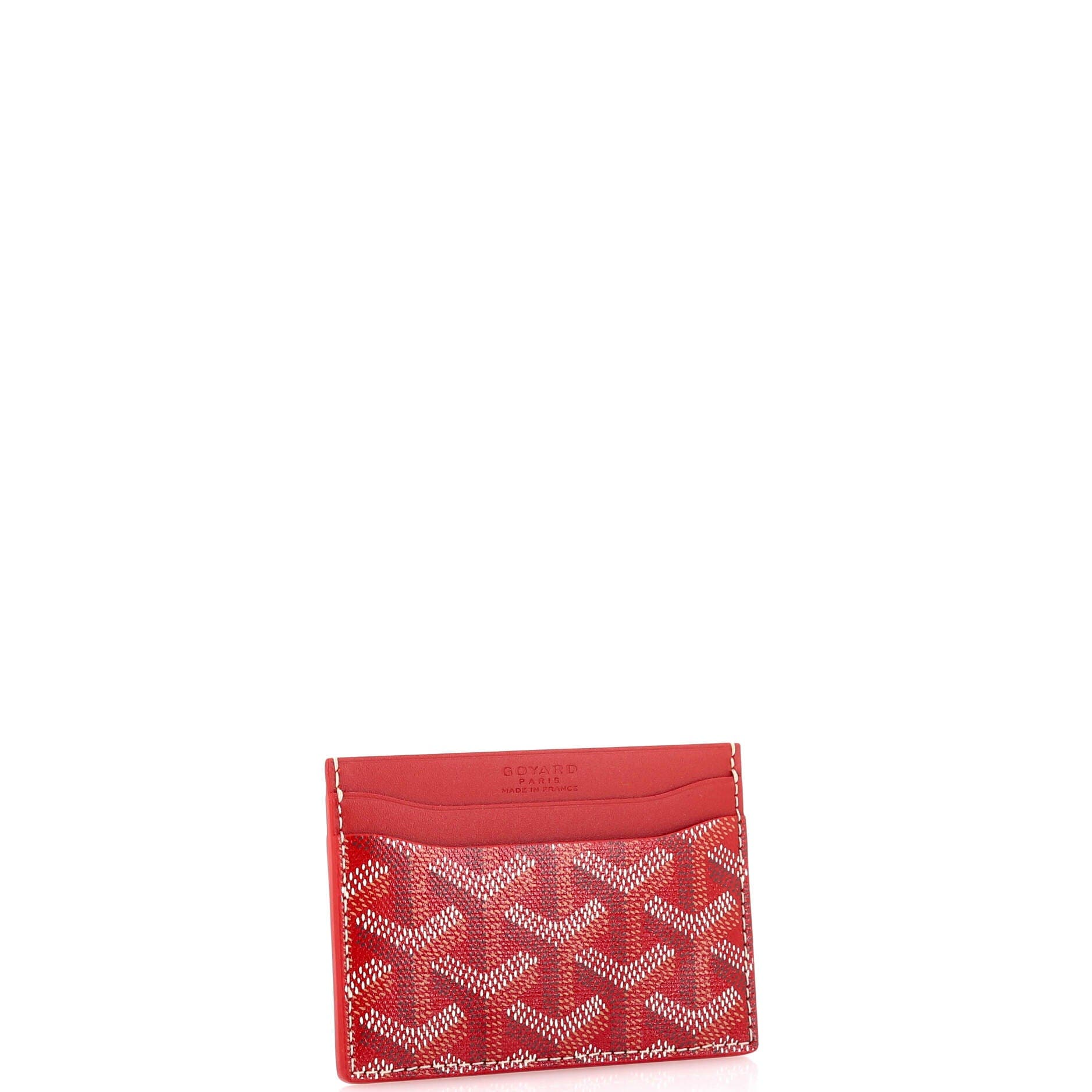 Pre-Owned Goyard Saint Sulpice Card Holder Coated Canvas, Alternate, color, Red