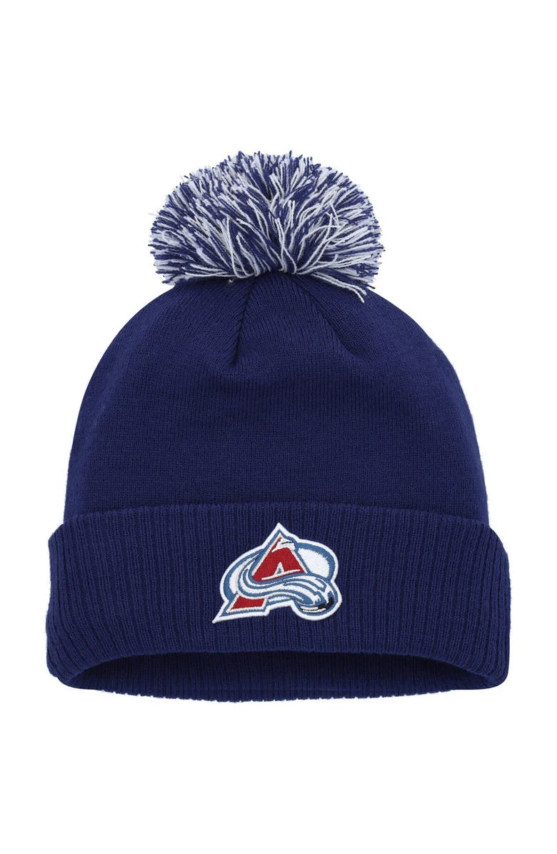 adidas Men's adidas Navy Colorado Avalanche COLD.RDY Cuffed Knit Hat with Pom, Main, color, 
