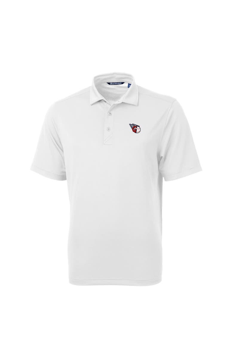 Cutter & Buck Men's Cutter & Buck  White Cleveland Guardians Virtue Eco Pique Recycled Polo, Alternate, color, 