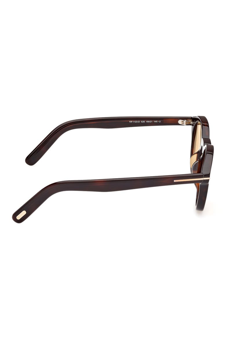 49mm Small Round Sunglasses, Alternate, color, DARK HAVANA / BROWN