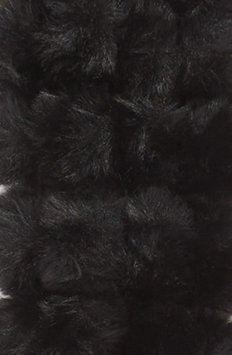 La Fiorentina Faux Fur Pompom Muffler Scarf, Alternate, color, Black