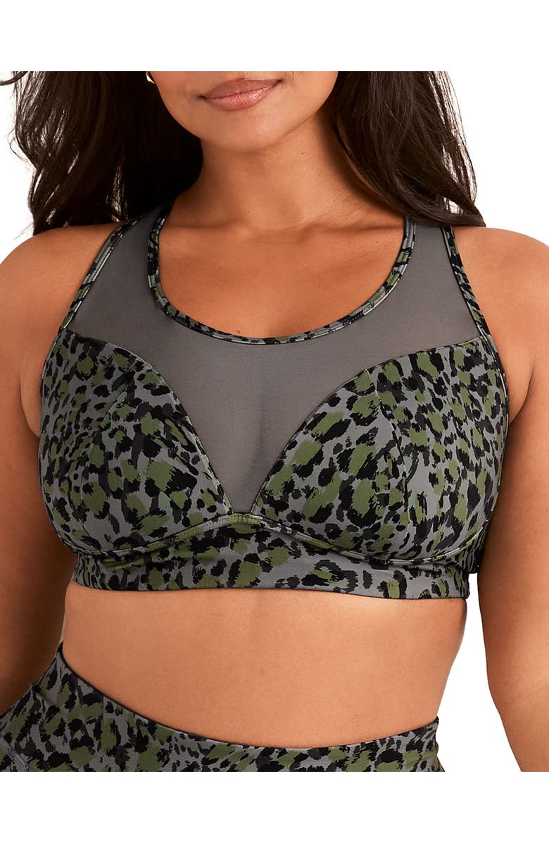 Adore Me Aura Aura Sports Bra, Main, color, Animal Grey