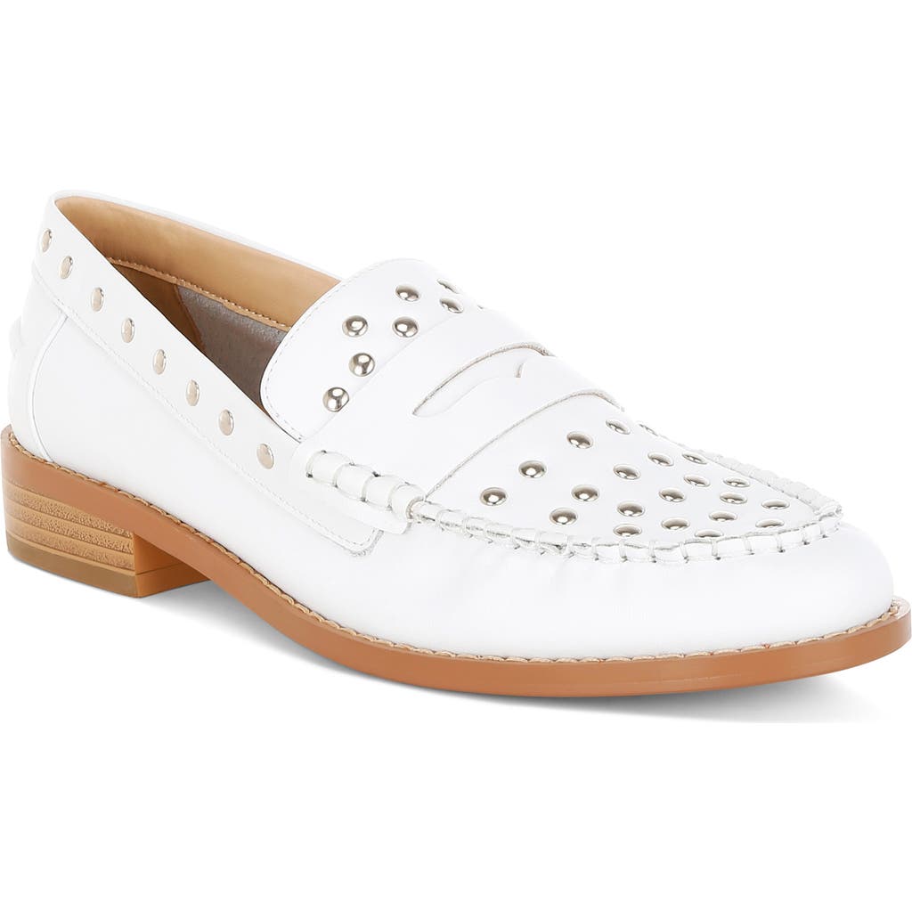 Rag & Co Oglavia Stud Penny Loafer In White