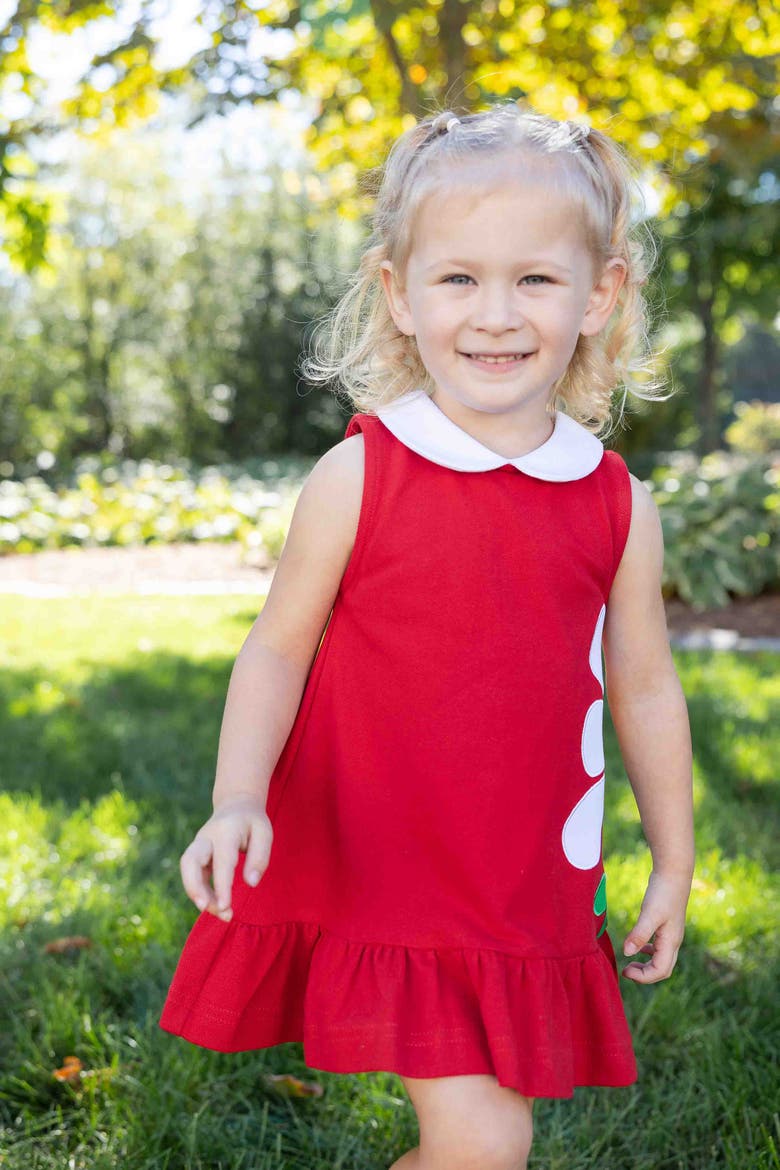 Knit Dress With Flowers, Alternate, color, Red