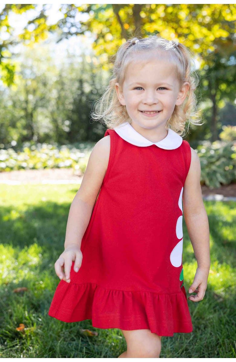 Florence Eiseman Knit Dress With Flowers, Alternate, color, Red