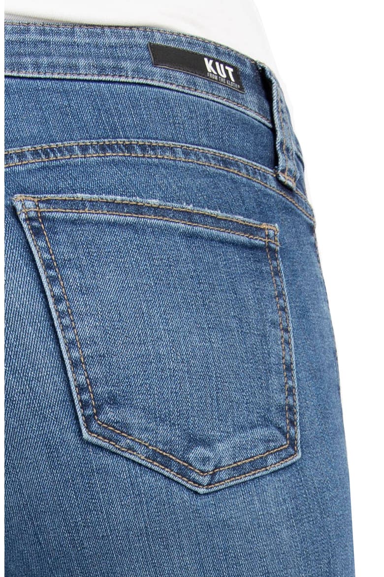Button Detail Raw Hem Bootcut Jeans, Alternate, color, RATURE