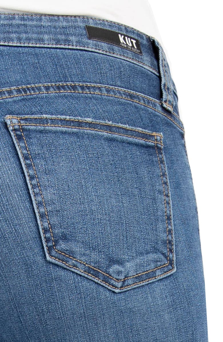 KUT from the Kloth Button Detail Raw Hem Bootcut Jeans, Alternate, color, 