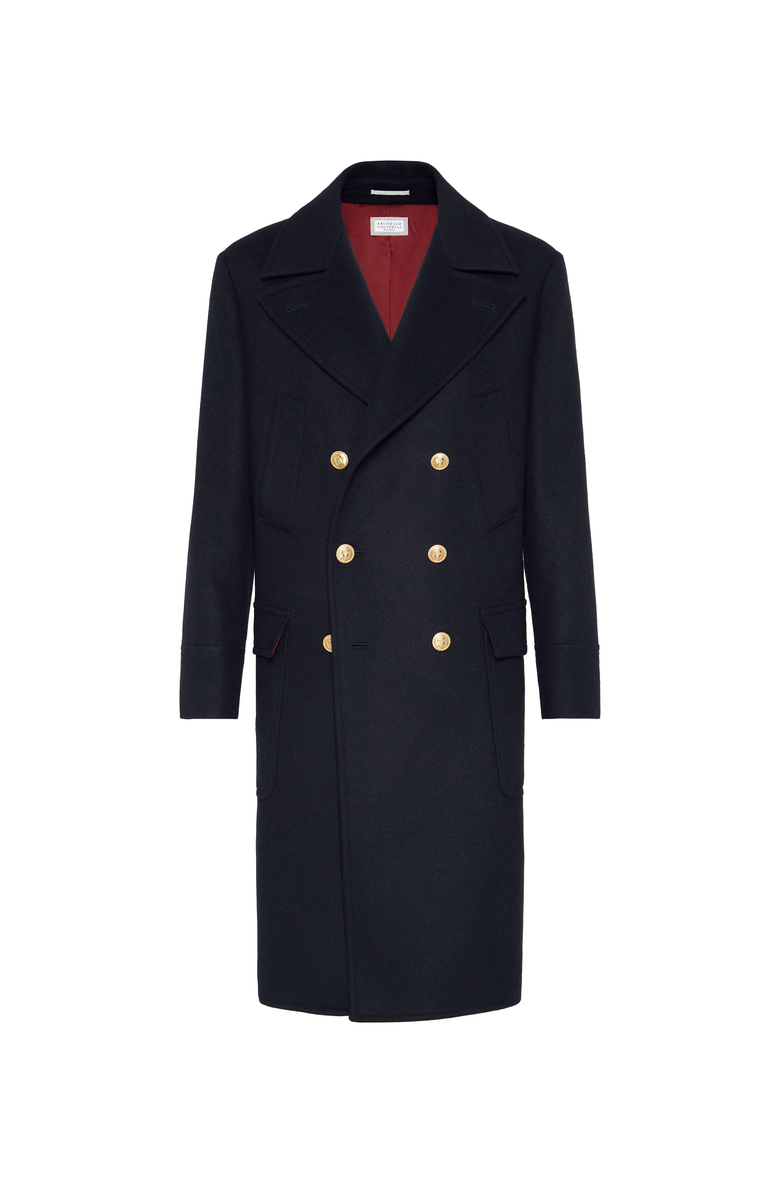 Brunello Cucinelli Double cloth coat, Main, color, Navy Blue