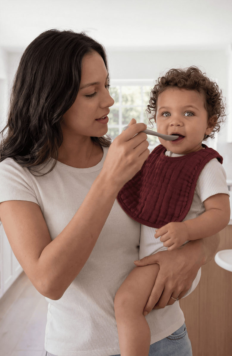 Comfy Cubs Muslin Bibs - Pack of 4, Alternate, color, Wine