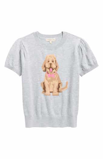 MARGAUX AND LEXI Kids' Dog Jacquard Short Sleeve Sweater
