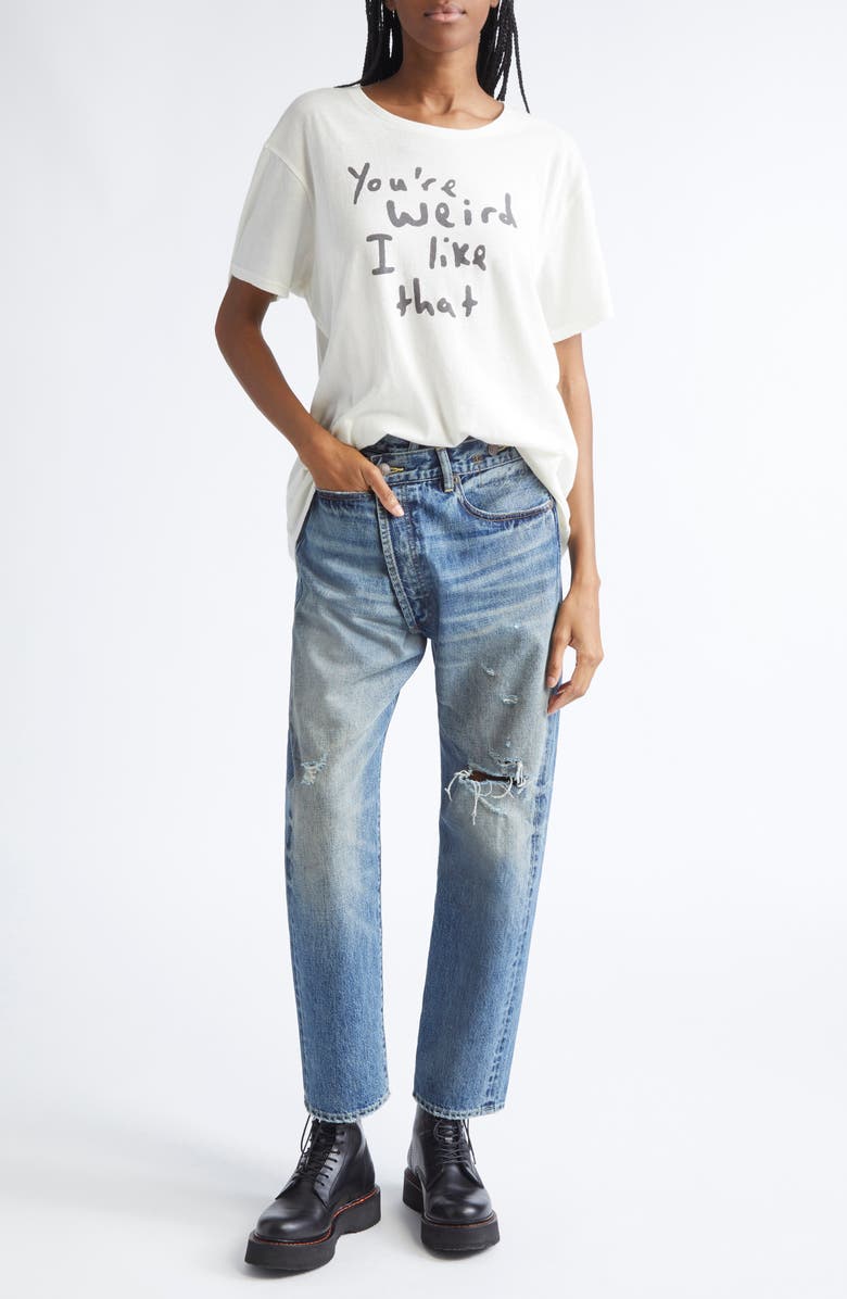 R13 You're Weird Boyfriend Graphic T-Shirt, Alternate, color, Ecru White
