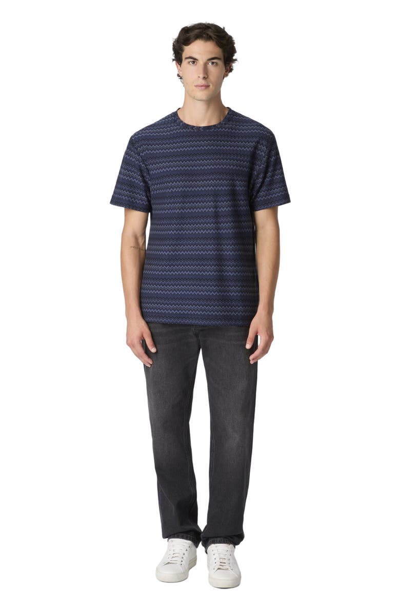 Missoni Crew Neck T-shirt With Micro Zigzag, Main, color, Blue