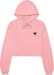 Dalix Black Cat Cropped Fleece Hoodie