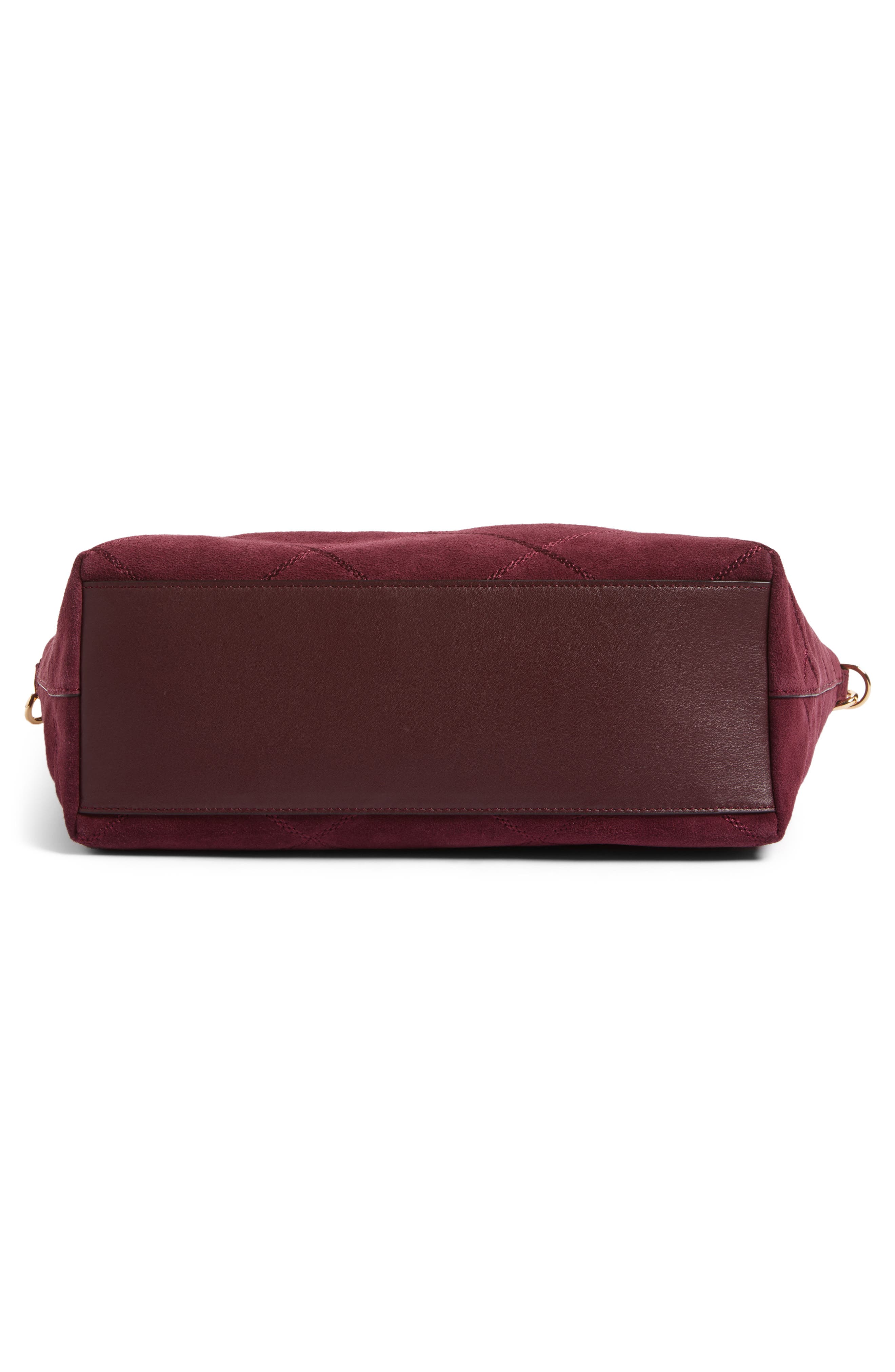 Frida Stitched Suede Satchel (Nordstrom Exclusive), Alternate, color, PORT