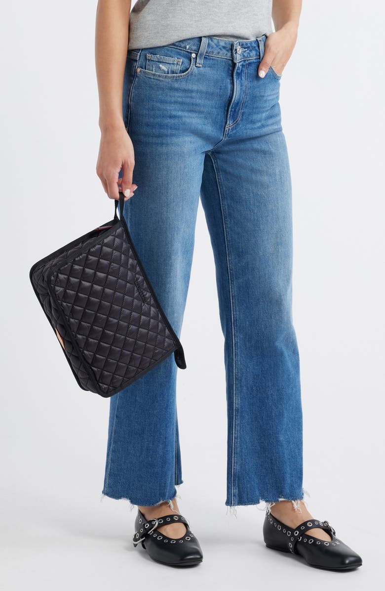 MZ Wallace Metro Quilted Nylon Clutch, Alternate, color, Black