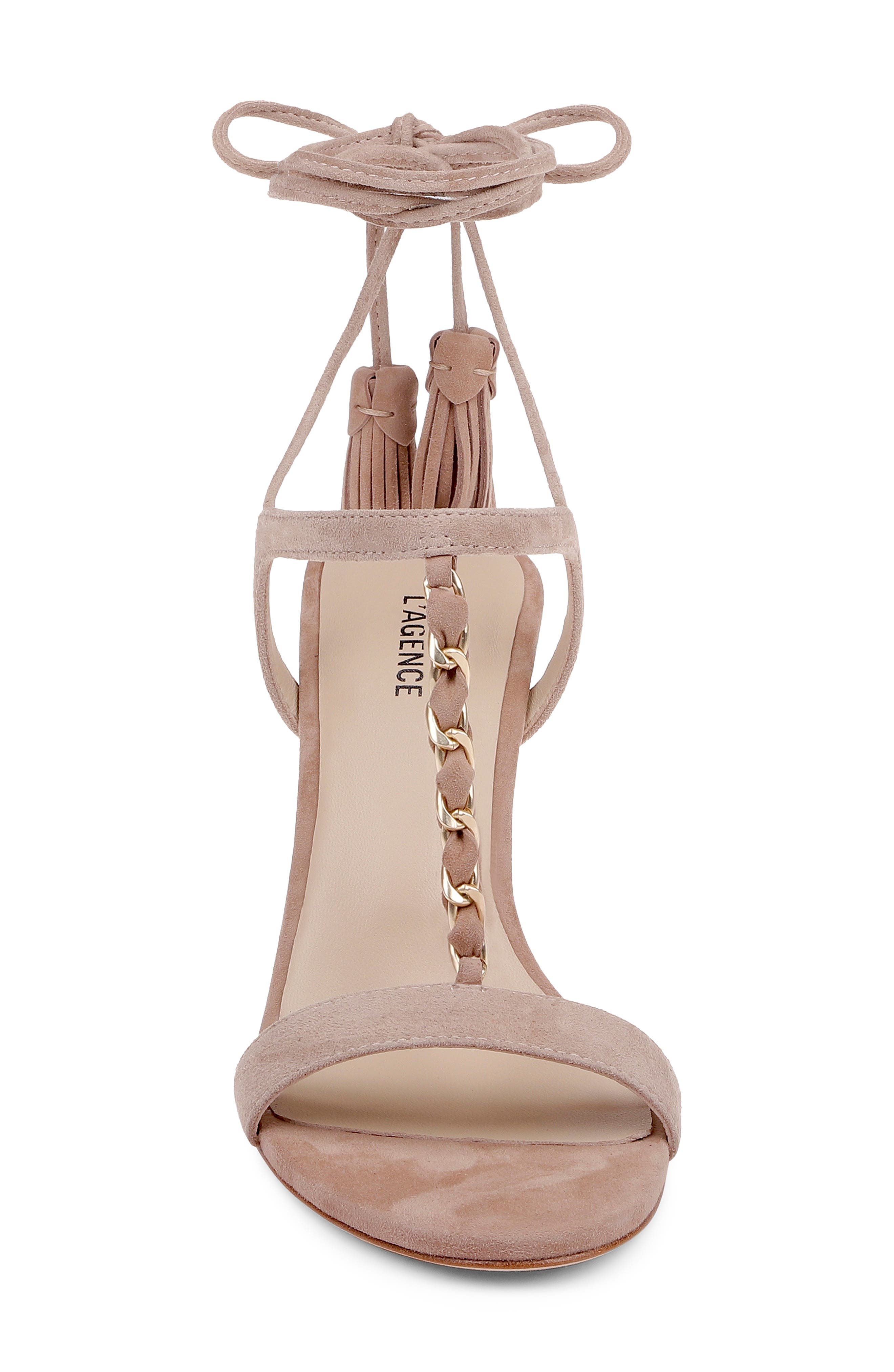 Bond Lace-Up Leather Sandal, Alternate, color, CAPPUCCINO SUEDE