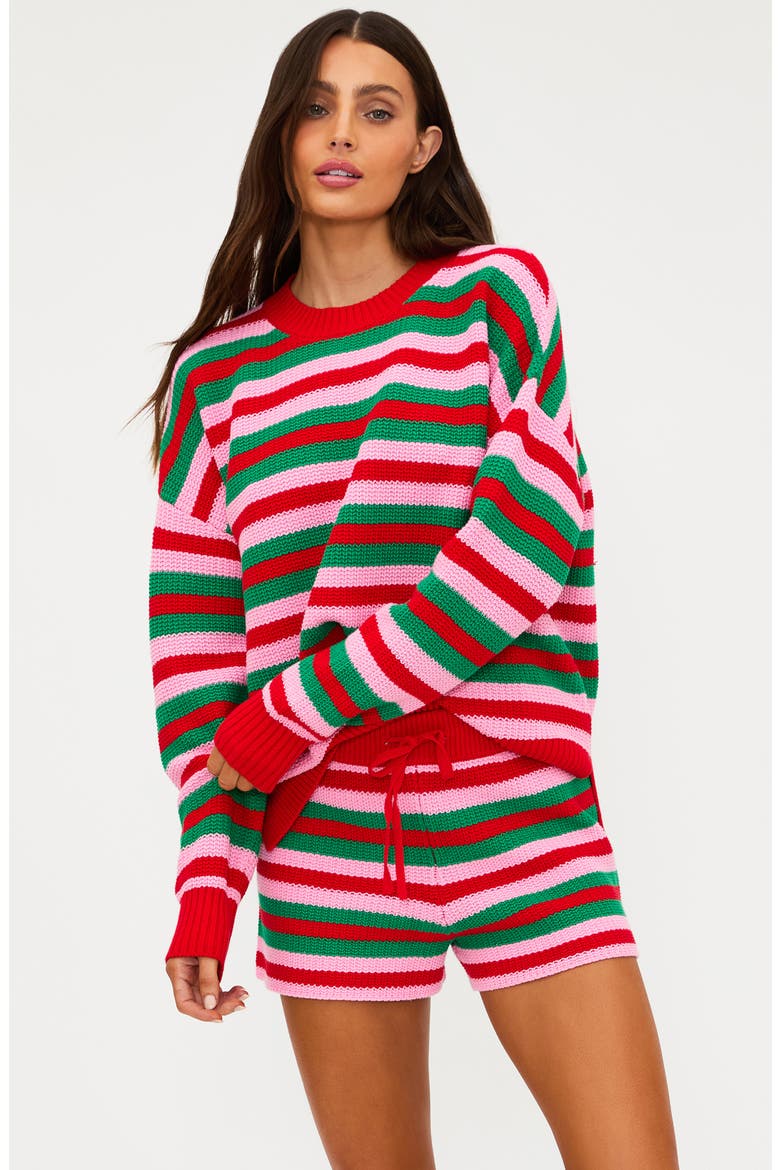 Callie Cotton Sweater, Alternate, color, RUBY STRIPE