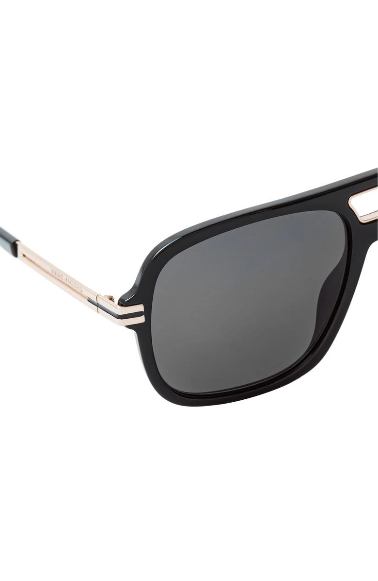 Marc Jacobs 56mm Aviator Sunglasses, Alternate, color, Black Gold
